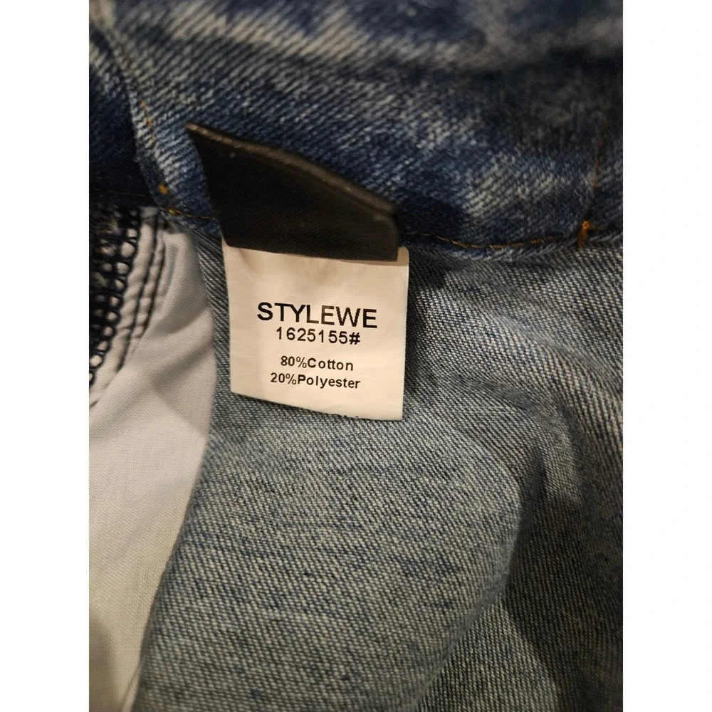 Stylewe High Waist Wide Barrel Leg Jeans Pleated Light Wash Jeans Size Large - Picture 7 of 10